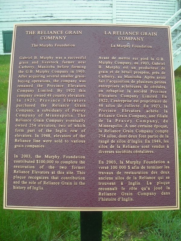 The Reliance Grain Company Marker image. Click for full size.