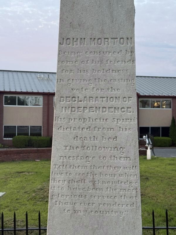John Morton Marker. Click for full size. John Morton Marker image. Click for full size.