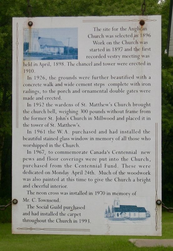 St Matthew's Anglican Church Marker. Click for full size. St Matthew's Anglican Church Marker image. Click for full size.
