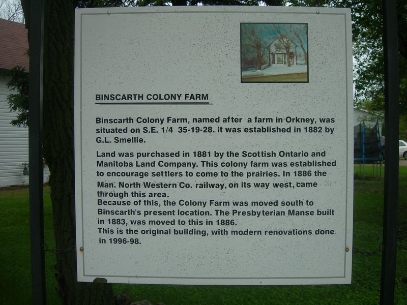 Binscarth Colony Farm Marker image. Click for full size.