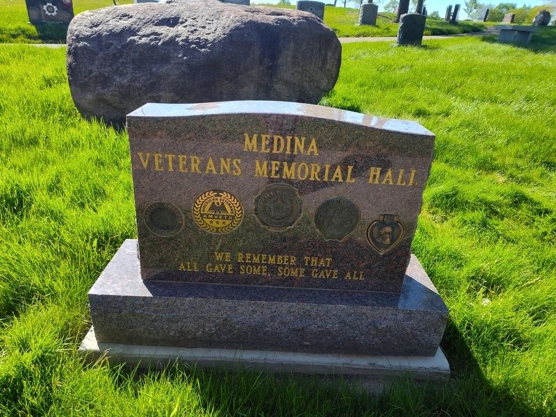 Medina Veterans Memorial Hall Marker. Click for full size. Medina Veterans Memorial Hall Marker image. Click for full size.