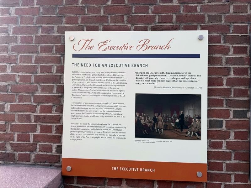 The Executive Branch Marker image. Click for full size.