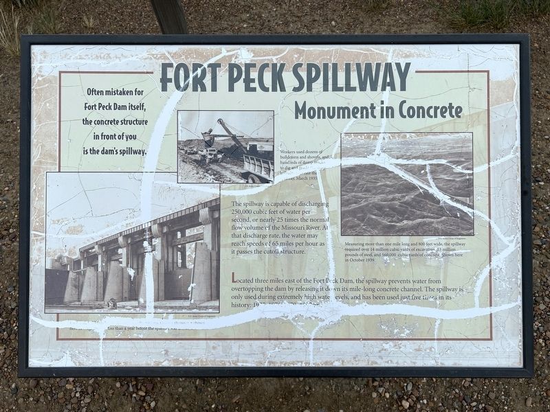 Fort Peck Spillway Marker image. Click for full size.
