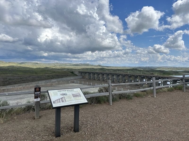 Fort Peck Spillway Marker image. Click for full size.
