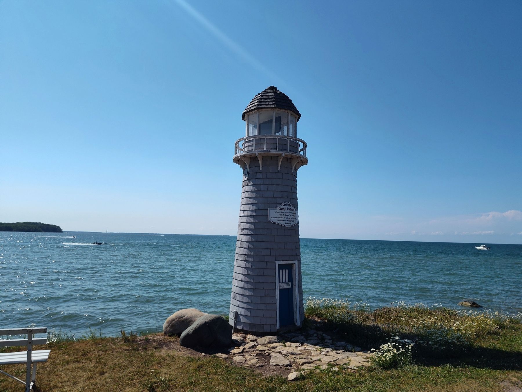 The Camp Patmos Lighthouse Marker. Click for full size. The Camp Patmos Lighthouse Marker image. Click for full size.