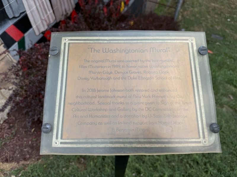"The Washingtonian Mural" Marker. Click for full size. "The Washingtonian Mural" Marker image. Click for full size.
