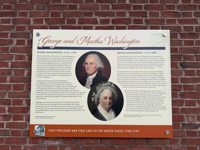 George and Martha Washington Marker image. Click for full size.