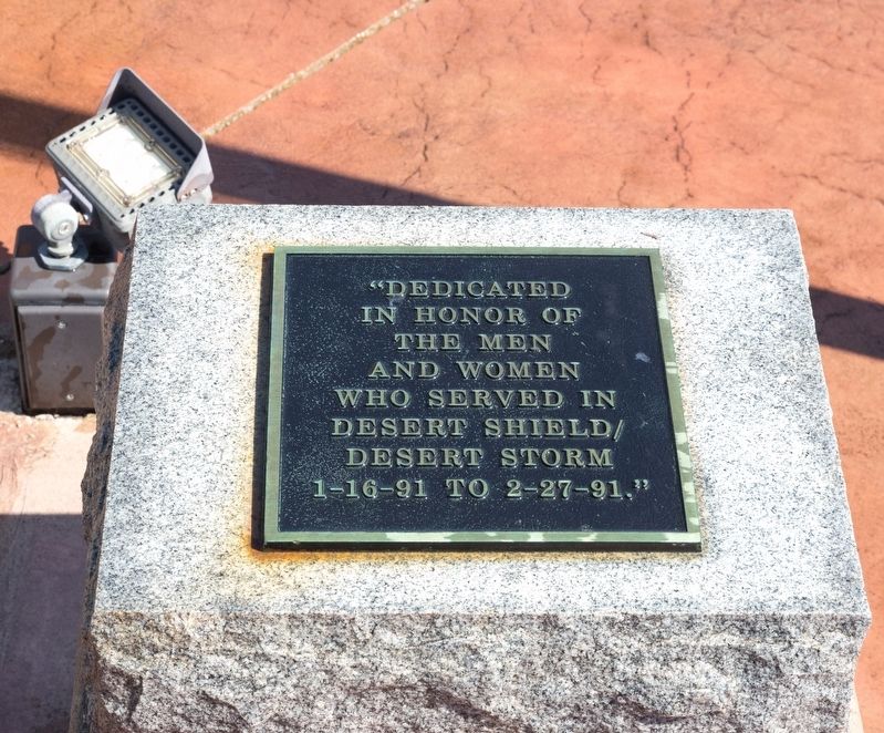Coloma Desert Shield/Desert Storm Memorial Marker. Click for full size. Coloma Desert Shield/Desert Storm Memorial Marker image. Click for full size.