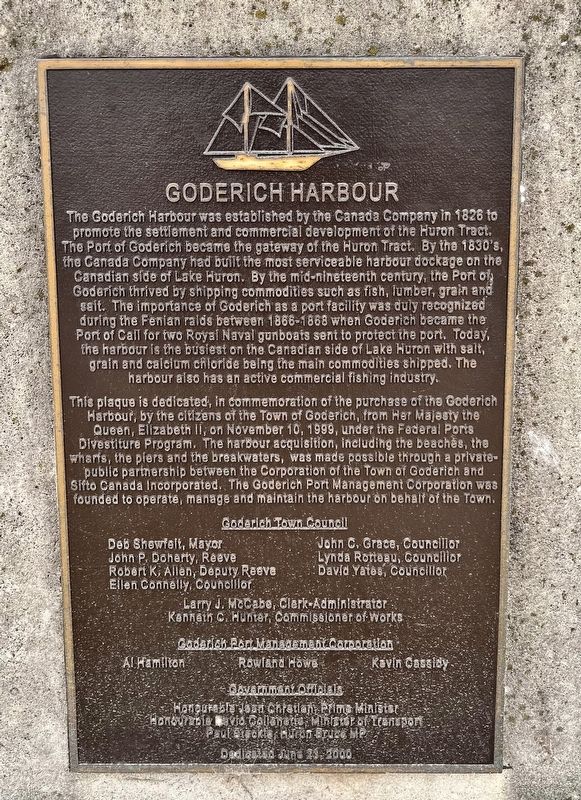 Goderich Harbour Marker image. Click for full size.