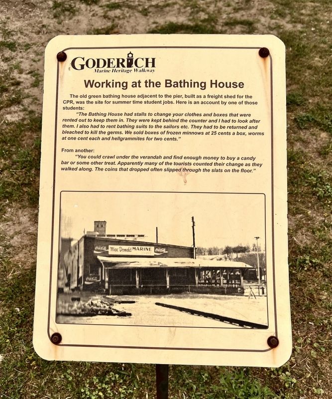Working at the Bathing House Marker image. Click for full size.