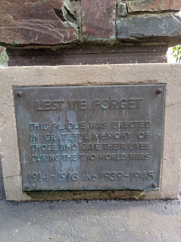 Mt Evelyn War Memorial Bottom Plaque image. Click for full size.