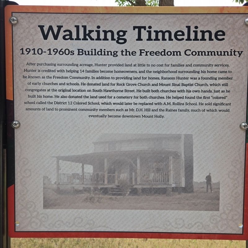 1910-1960s Building the Freedom Community Marker image. Click for full size.