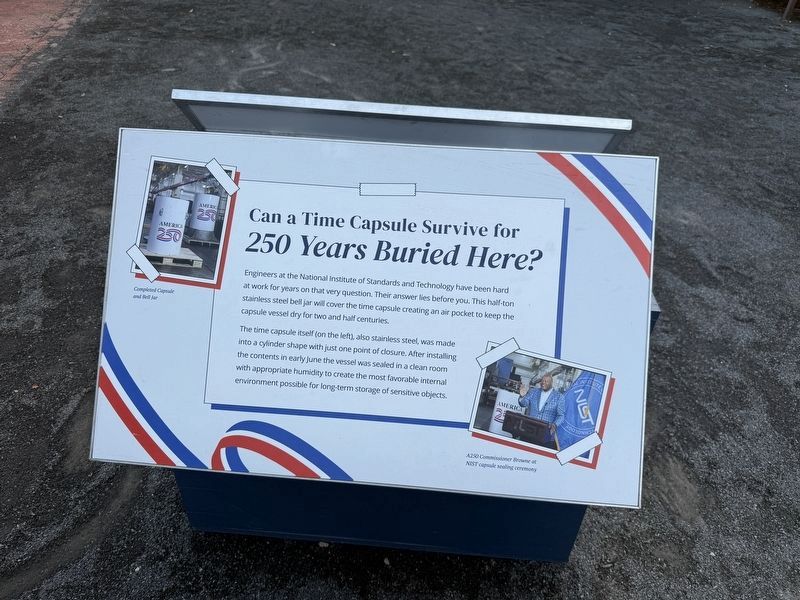 A nearby temporary display for America 250. Click for full size. A nearby temporary display for America 250 image. Click for full size.
