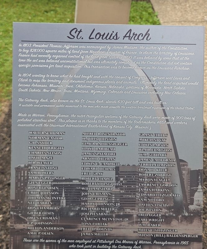 St. Louis Arch Marker image. Click for full size.