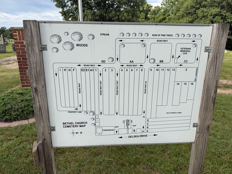 Bethel Church Cemetery Map [Marker reverse] image. Click for full size.