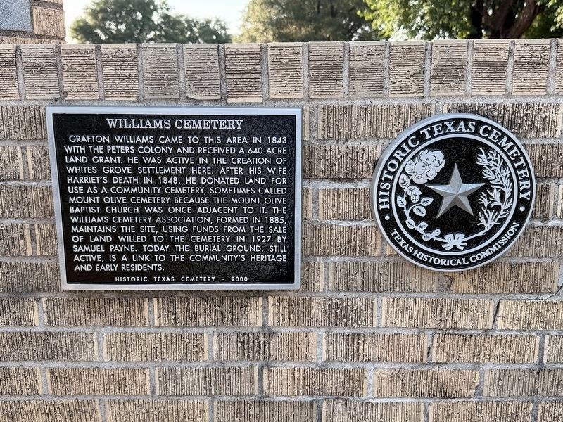 Williams Cemetery Marker image. Click for full size.