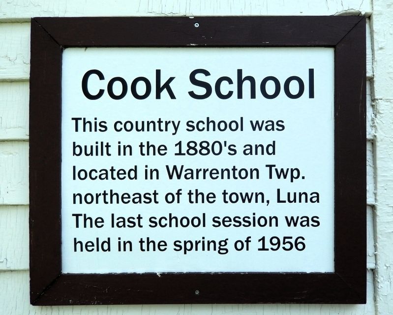 Cook School Marker. Click for full size. Cook School Marker image. Click for full size.