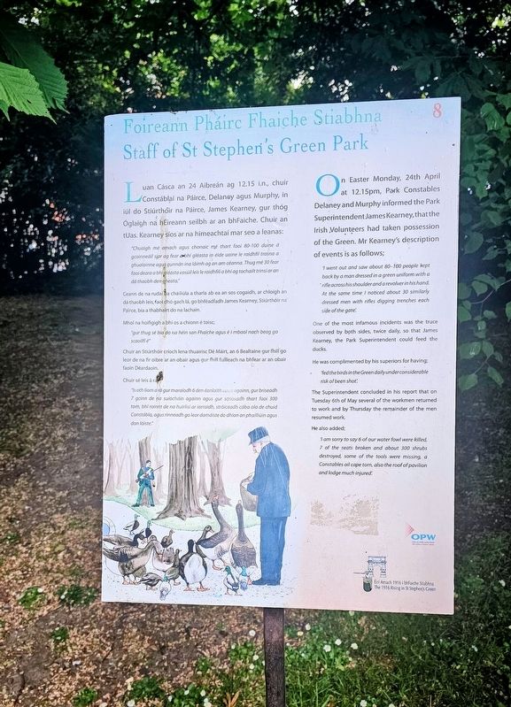 Foireann Ph�irc Fhaiche Stiabhna / Staff of St Stephen's Green Park Marker image. Click for full size.