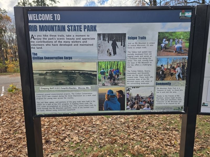 Welcome to Rib Mountain State Park Marker. Click for full size. Welcome to Rib Mountain State Park Marker image. Click for full size.