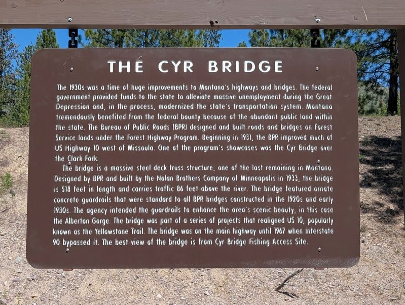 Cyr Bridge Marker. Click for full size. Cyr Bridge Marker image. Click for full size.