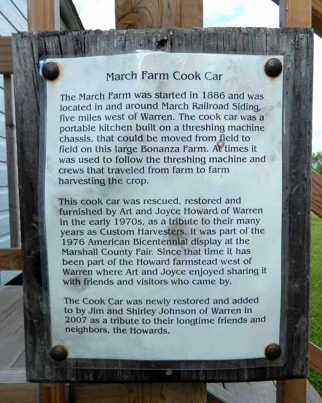 March Farm Cook Car Marker image. Click for full size.