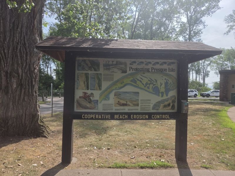 Full kiosk view Protecting Presque Isle Marker image. Click for full size.