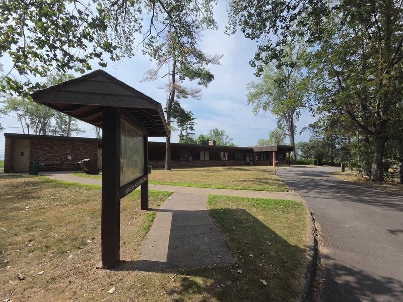 Side view Protecting Presque Isle Marker near the Ranger Station image. Click for full size.