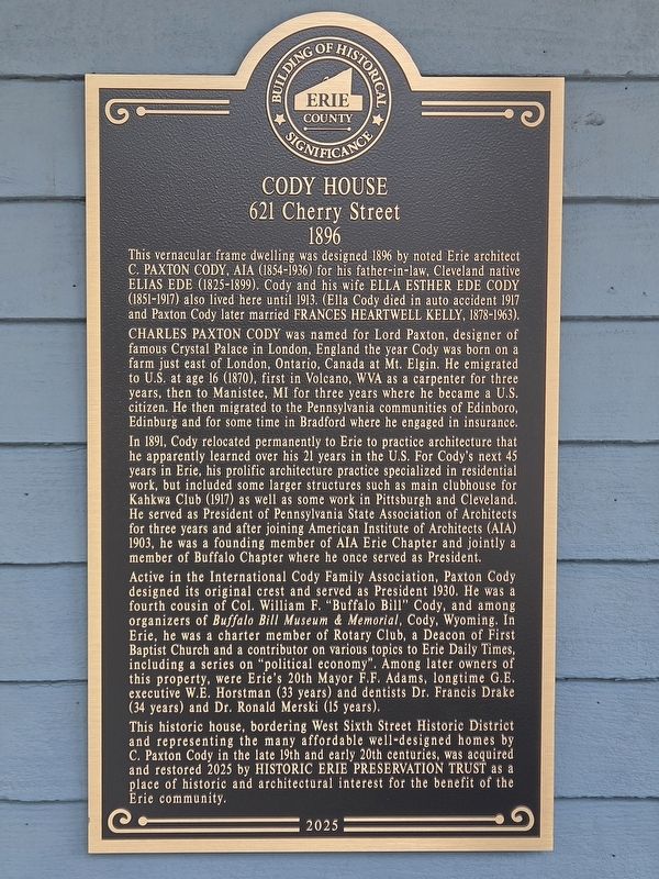 Cody House Marker. Click for full size. Cody House Marker image. Click for full size.