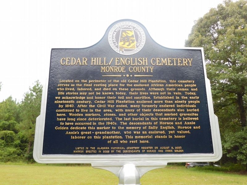Cedar Hill/English Cemetery Marker. Click for full size. Cedar Hill/English Cemetery Marker image. Click for full size.