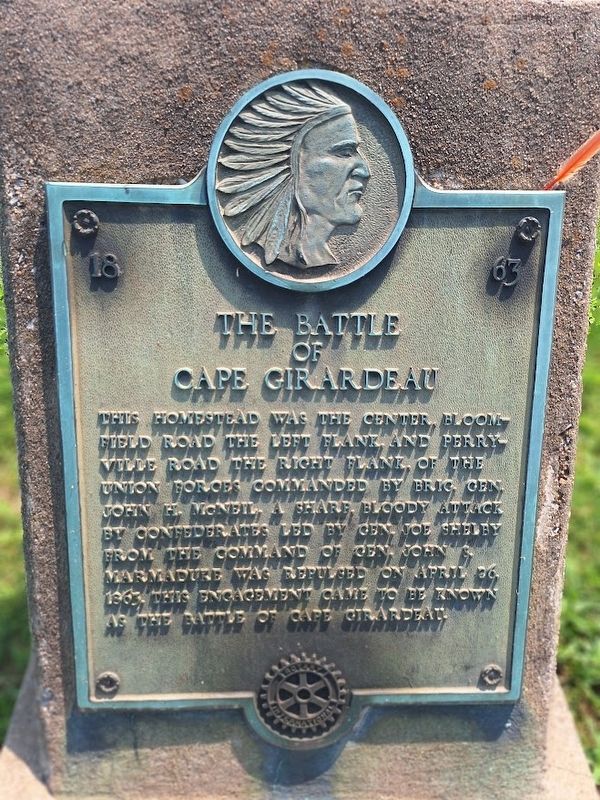 The Battle of Cape Girardeau Marker. Click for full size. The Battle of Cape Girardeau Marker image. Click for full size.