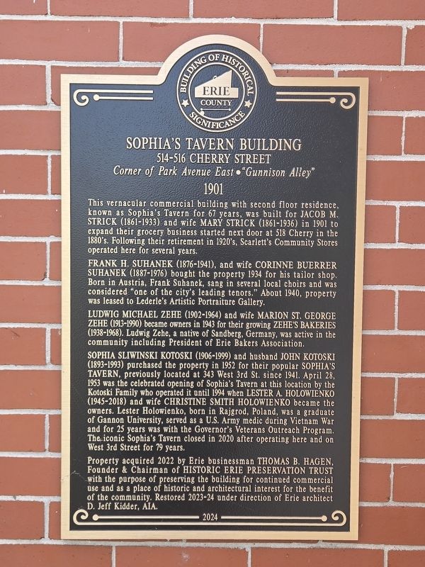 Sophia's Tavern Building Marker. Click for full size. Sophia's Tavern Building Marker image. Click for full size.