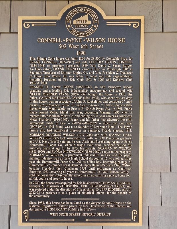 Connelly Payne Wilson House Marker. Click for full size. Connelly Payne Wilson House Marker image. Click for full size.