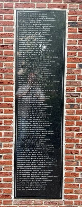 Haarlem Holocaust Memorial - seventh names panel. Click for full size. Haarlem Holocaust Memorial - seventh names panel image. Click for full size.