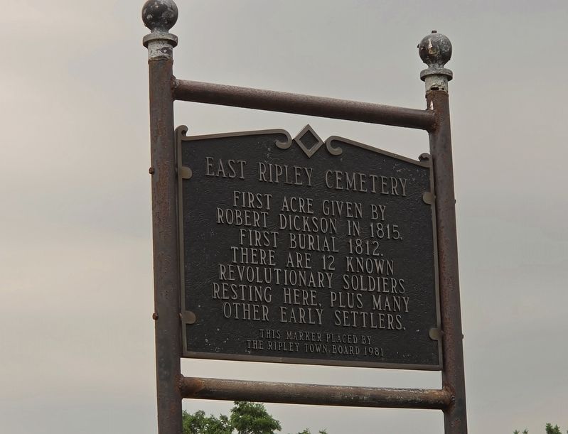 East Ripley Cemetery Marker. Click for full size. East Ripley Cemetery Marker image. Click for full size.