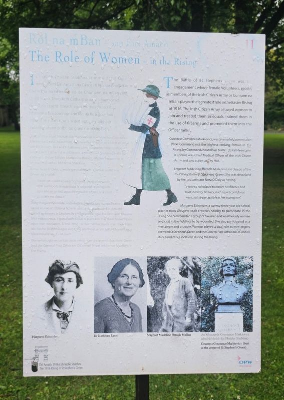Ról na mBan — san Éirí Amach / The Role of Women — in the Rising Marker. Click for full size. Ról na mBan — san Éirí Amach / The Role of Women — in the Rising Marker image. Click for full size.