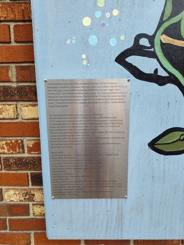 The Mills Brothers Mural Marker. Click for full size. The Mills Brothers Mural Marker image. Click for full size.