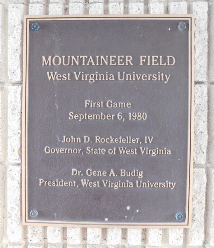Mountaineer Field Marker. Click for full size. Mountaineer Field Marker image. Click for full size.