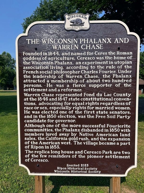 The Wisconsin Phalanx and Warren Chase Marker image. Click for full size.