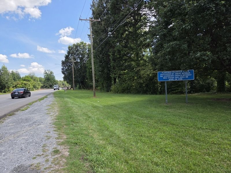 Andr� Michaux Visit Marker looking south on Belmont Mt Holly Rd image. Click for full size.