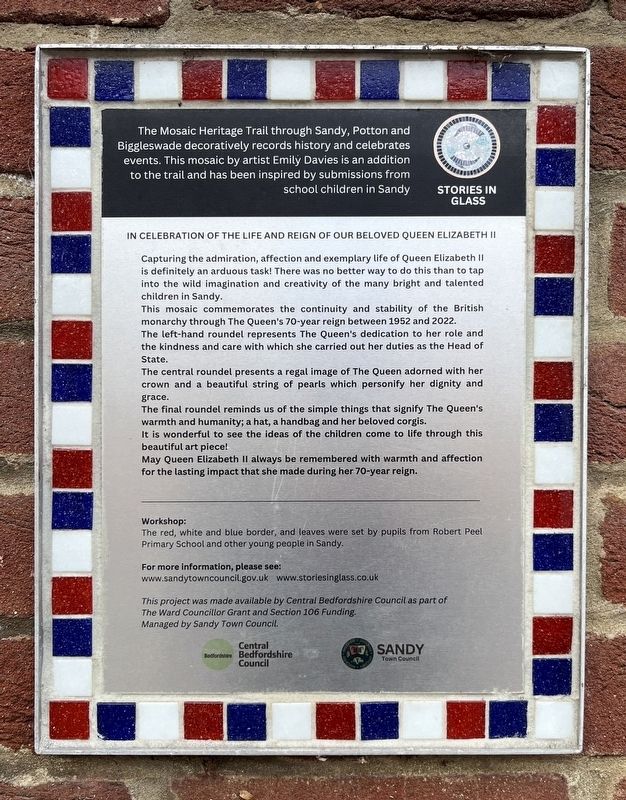 In celebration of the life and reign of our beloved Queen Elizabeth II Marker image. Click for full size.