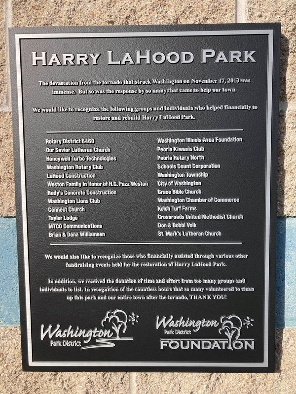 Harry LaHood Park Marker image. Click for full size.