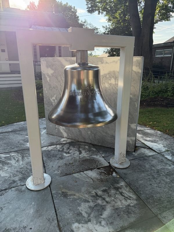 USS Bennington Marker with Bell image. Click for full size.