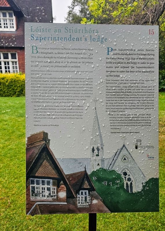 Lóiste an Stiúrthóra / Superintendent's Lodge Marker. Click for full size. Lóiste an Stiúrthóra / Superintendent's Lodge Marker image. Click for full size.