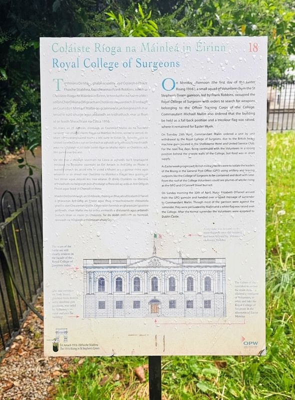 Col�iste R�oga na M�inle� in �irinn / Royal College of Surgeons Marker image. Click for full size.