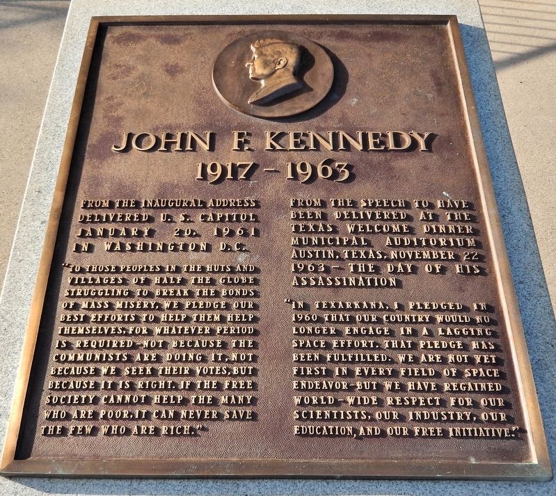 John F. Kennedy Marker. Click for full size. John F. Kennedy Marker image. Click for full size.