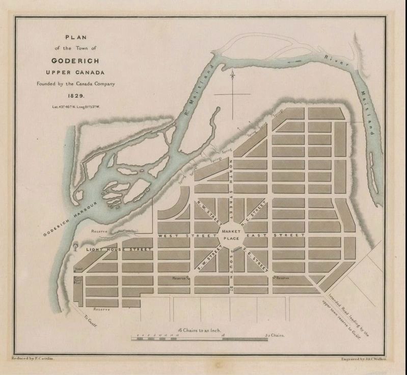Plan for the town of Goderich, 1829 image. Click for full size.
