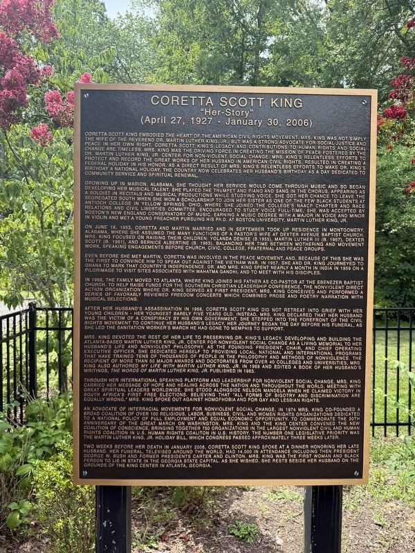 Coretta Scott King Marker. Click for full size. Coretta Scott King Marker image. Click for full size.