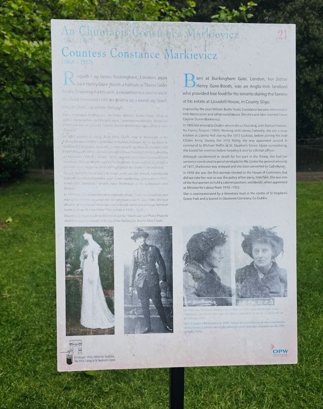 An Chuntaois Constance Markievicz / Countess Constance Markievicz Marker image. Click for full size.