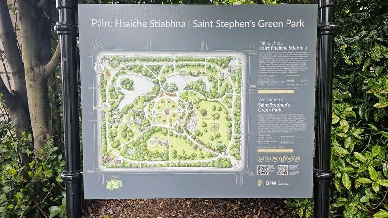 P�irc Fhaiche Stiabhna / Saint Stephen's Green Park Marker image. Click for full size.