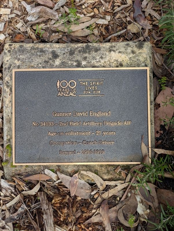 Gunner David England Marker. Click for full size. Gunner David England Marker image. Click for full size.